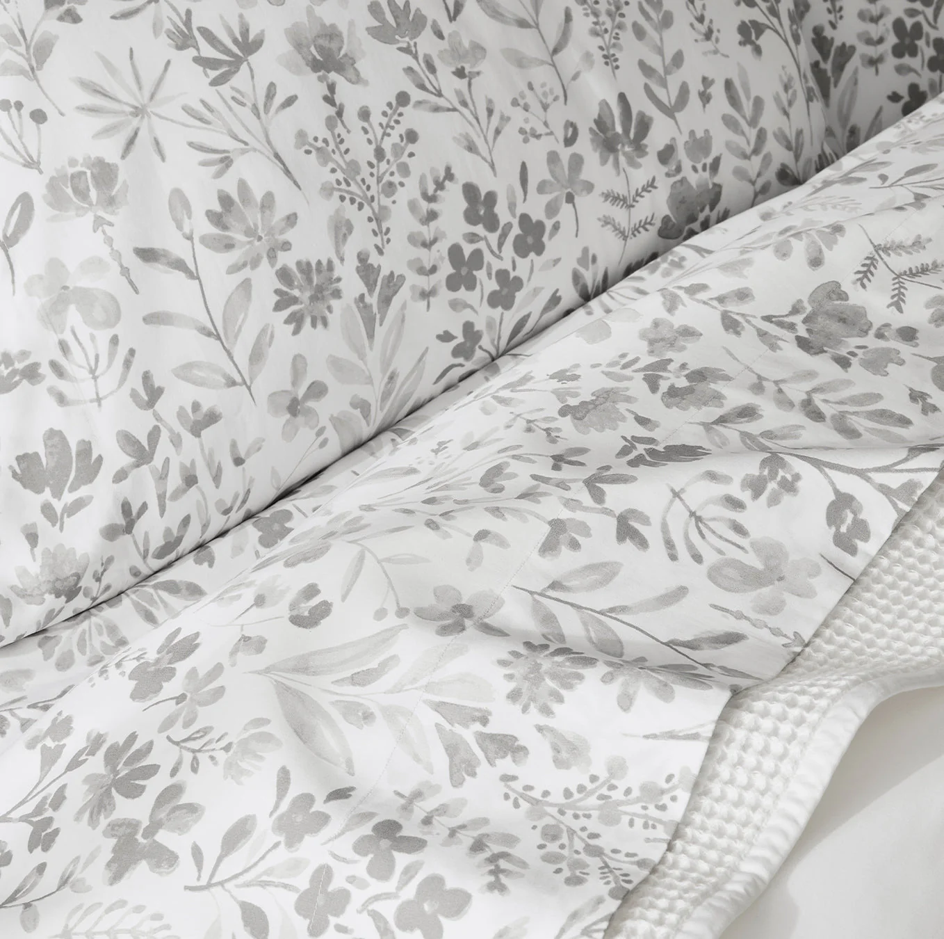 Signature Hemmed Sheet Set - Pewter Botanical - Image 3
