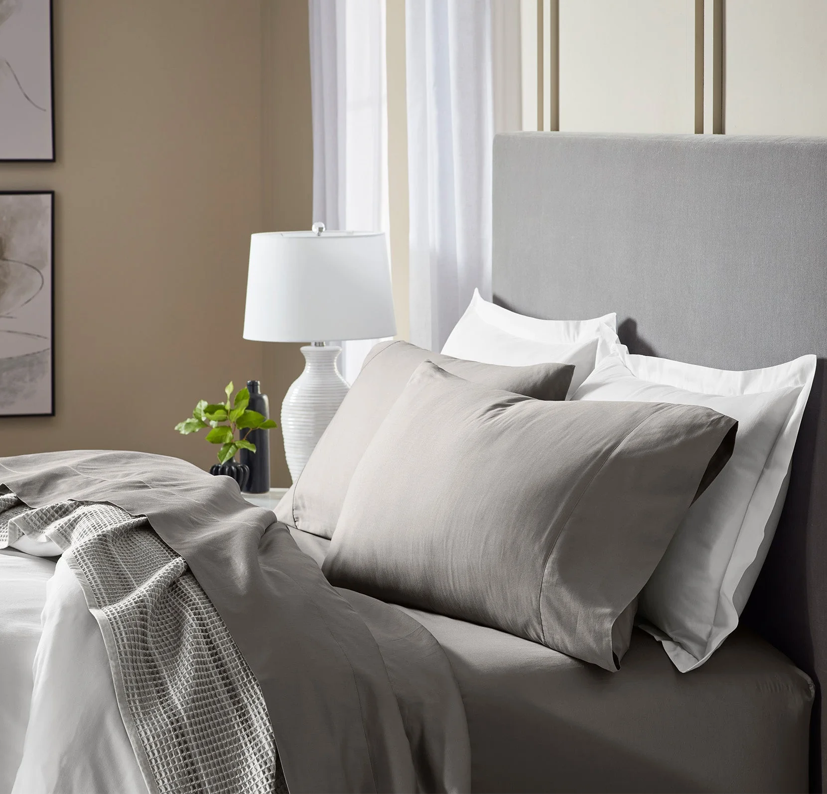 Signature Hemmed Sheet Set - Stone - Image 3