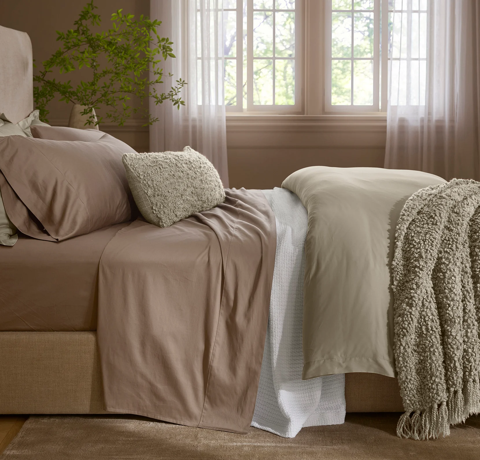 Signature Hemmed Sheet Set - Walnut - Image 3