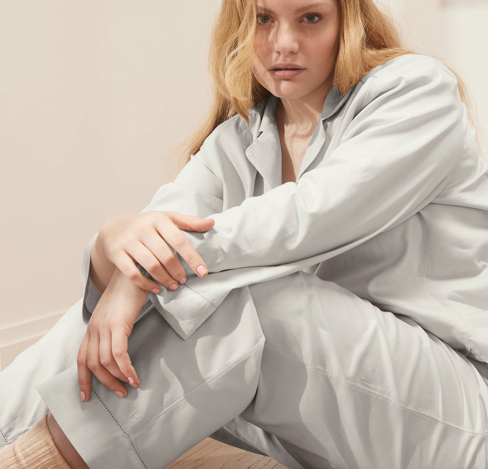 Signature Long Sleeve & Pants Pajama Set - Sky - Image 2