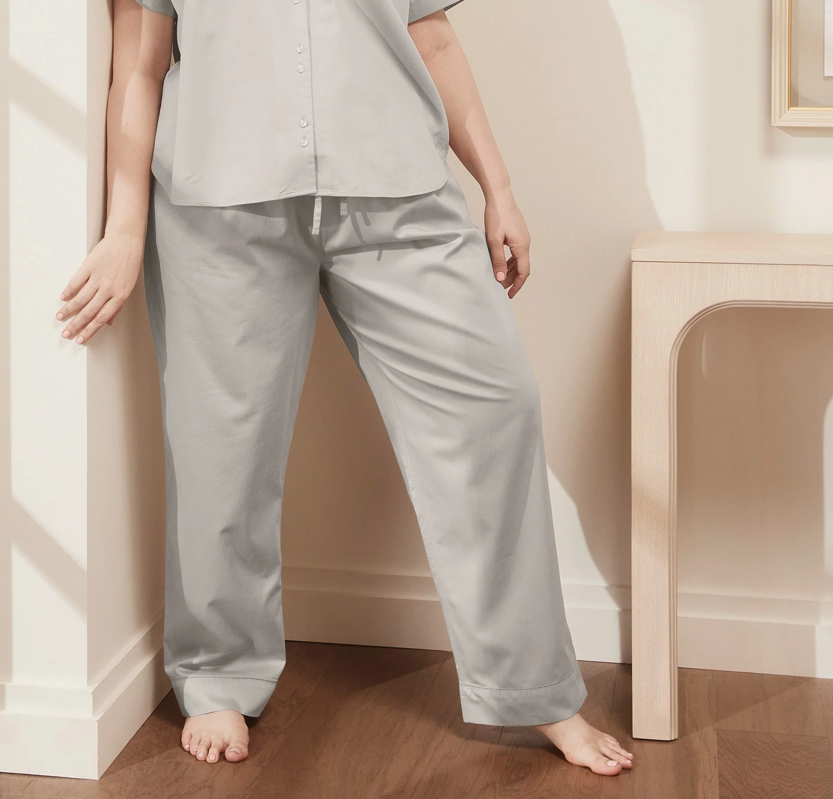 Signature Short Sleeve & Pants Pajama Set - Pewter - Image 3