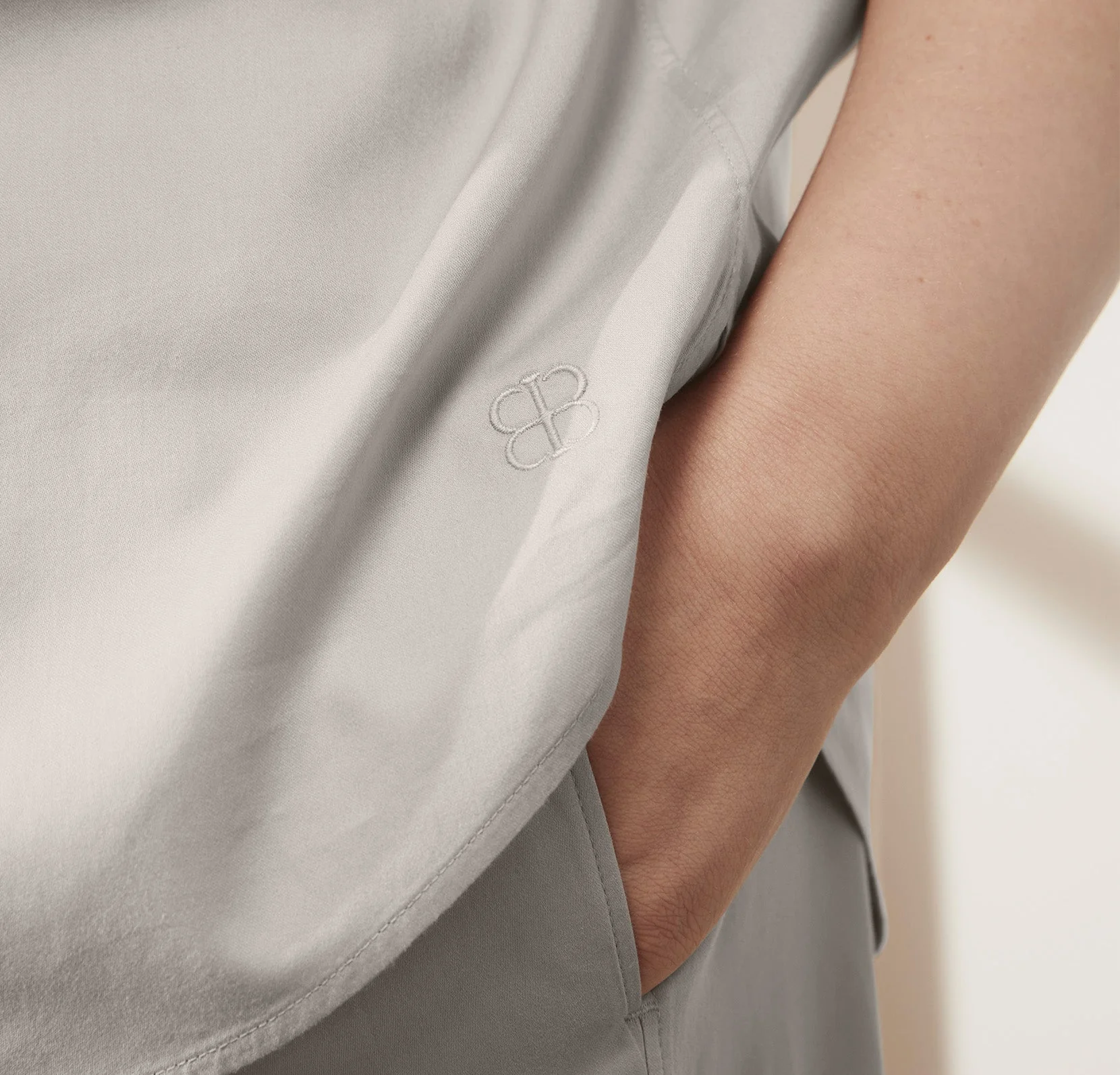 Signature Short Sleeve & Pants Pajama Set - Pewter - Image 6