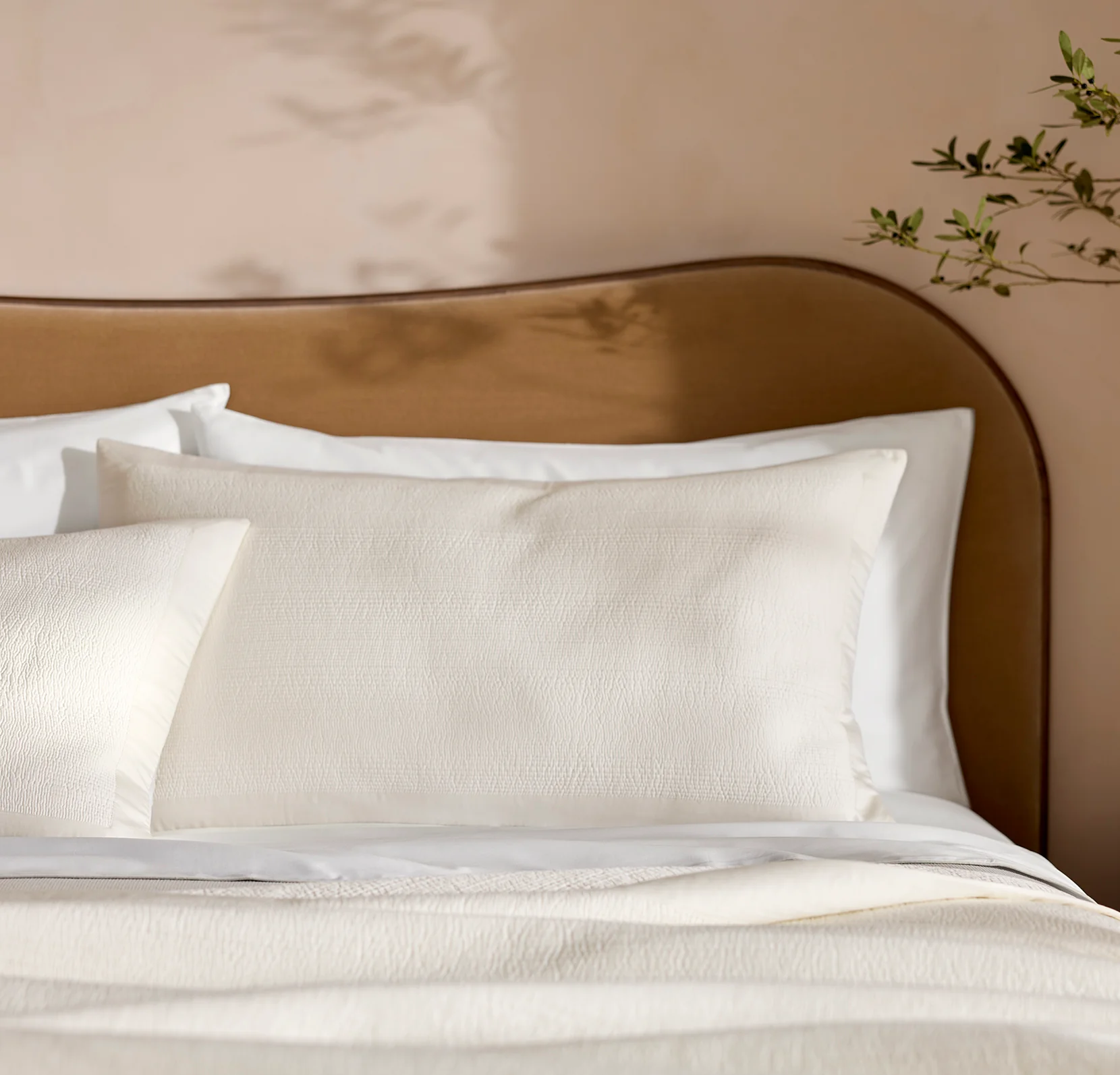Signature Stitchline Sham - Cream - Image 3