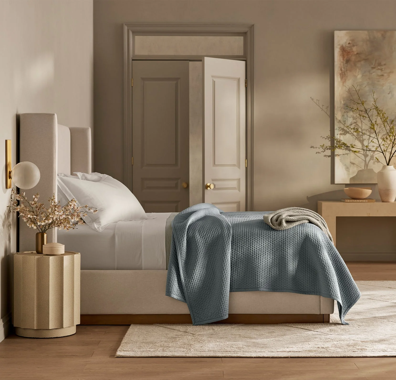 Signature Textured Stitch Quilt - Bluestone - Image 3