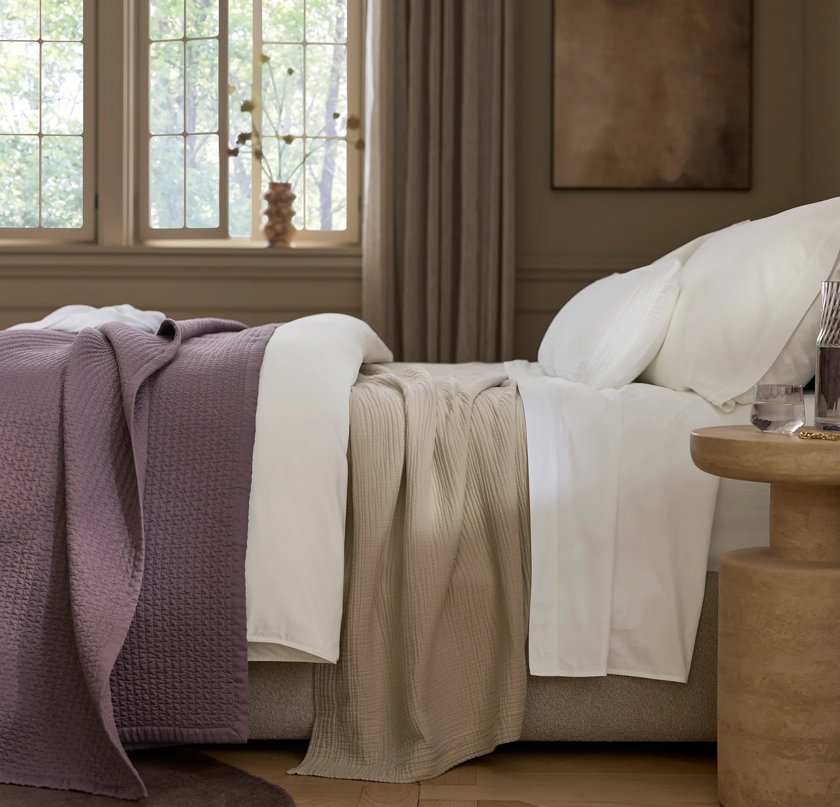 Signature Textured Stitch Quilt - Plum - Image 3