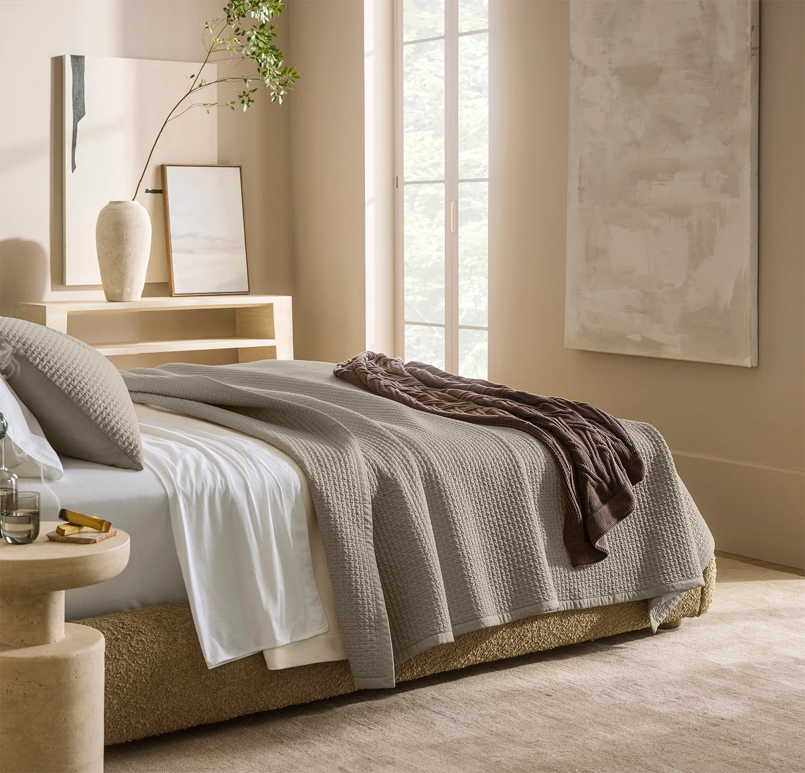 Signature Textured Stitch Quilted Sham - Oak - Image 3