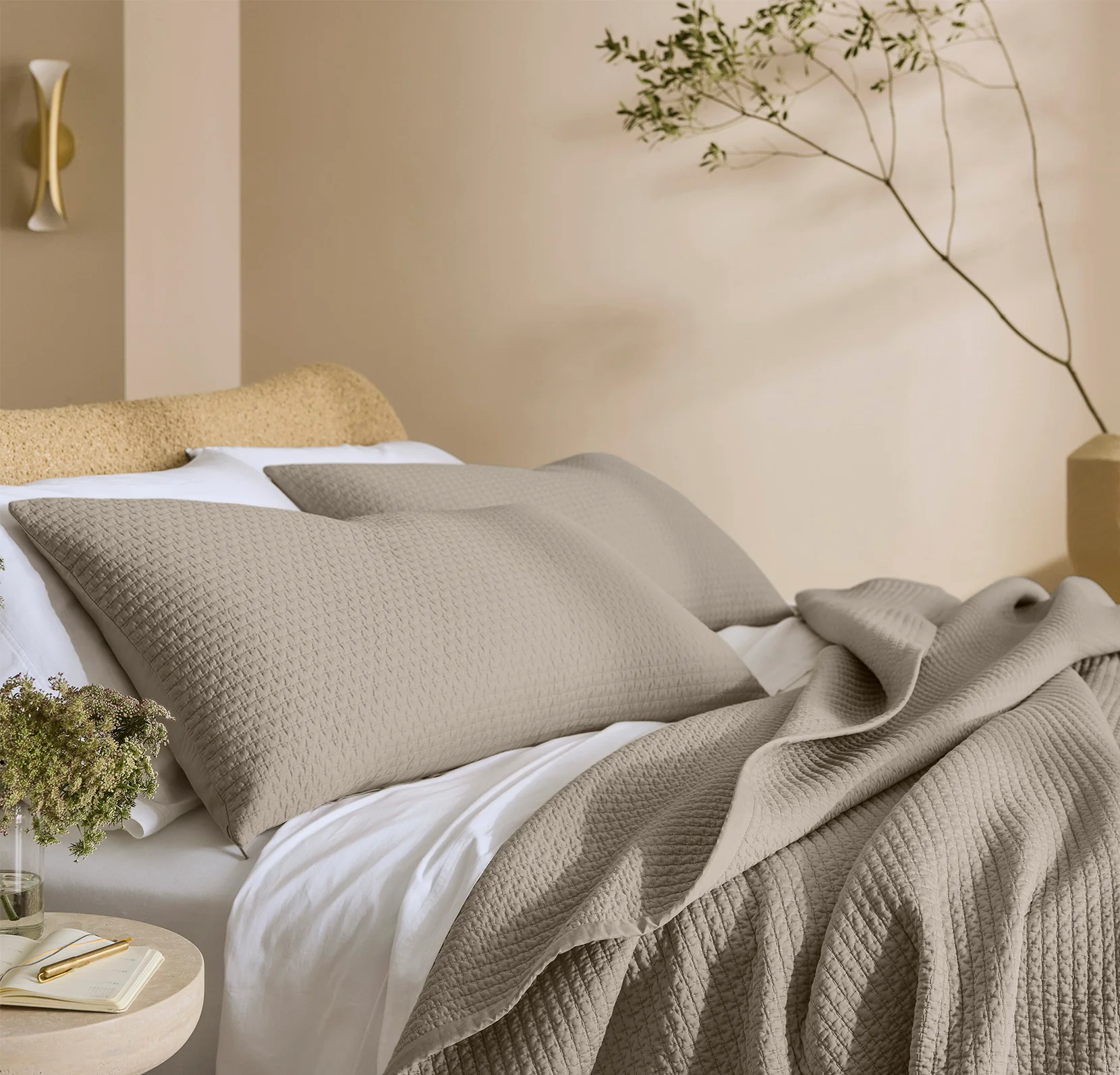 Signature Textured Stitch Quilted Sham - Oak - Image 4