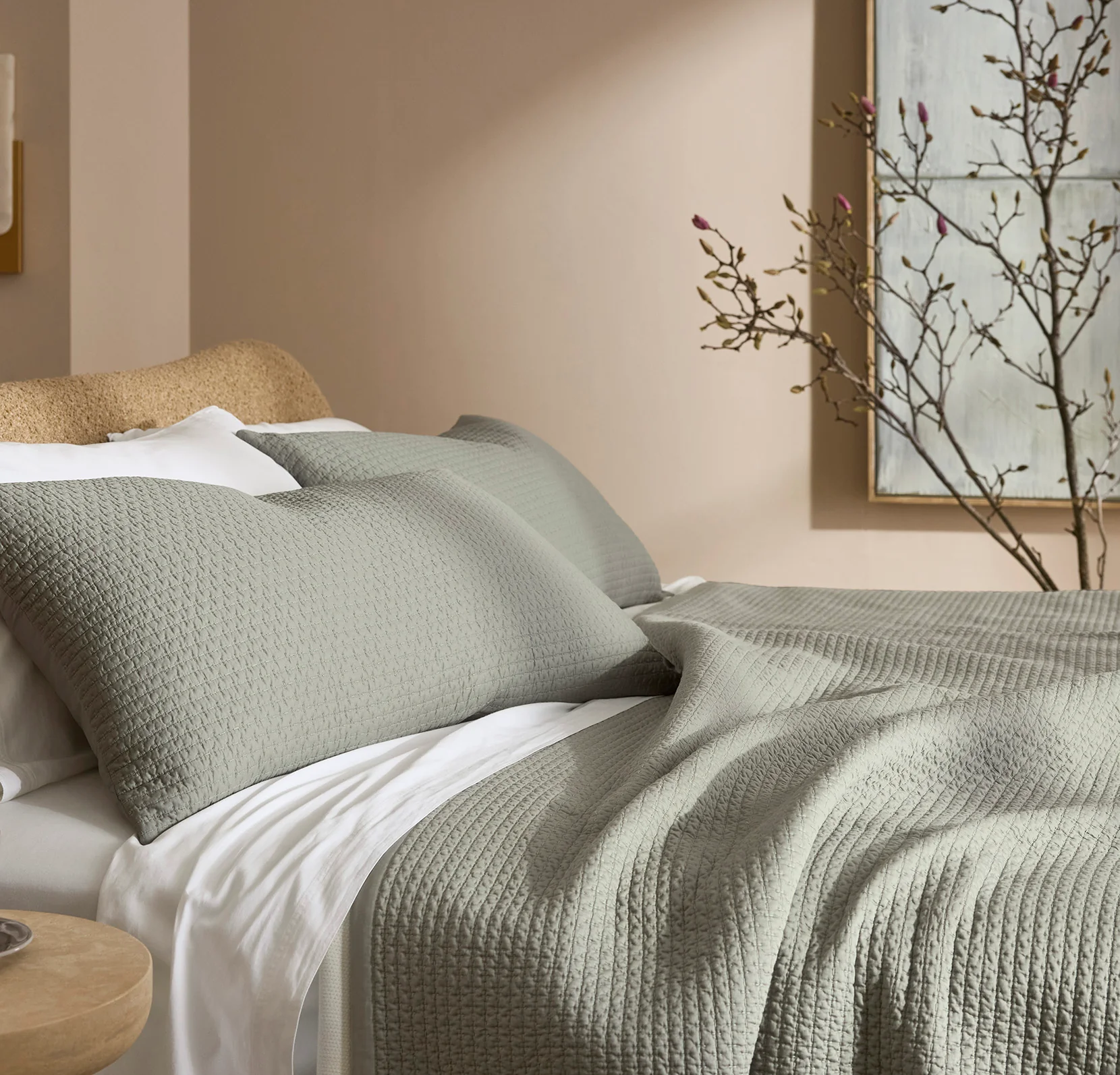 Signature Textured Stitch Quilted Sham - Sageleaf - Image 4