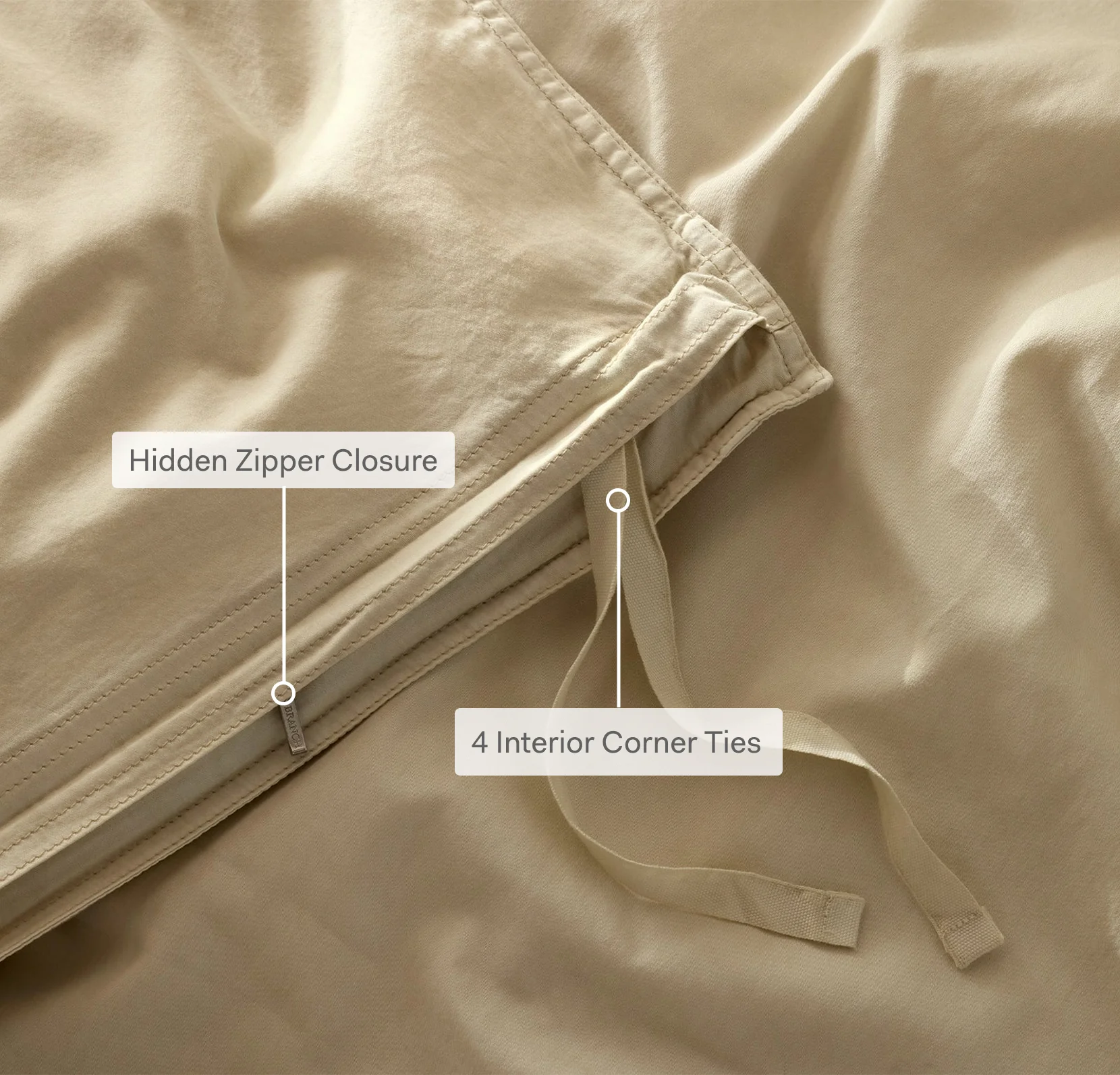 Signature Vintage Washed Duvet Set - Vintage Cream - Image 6