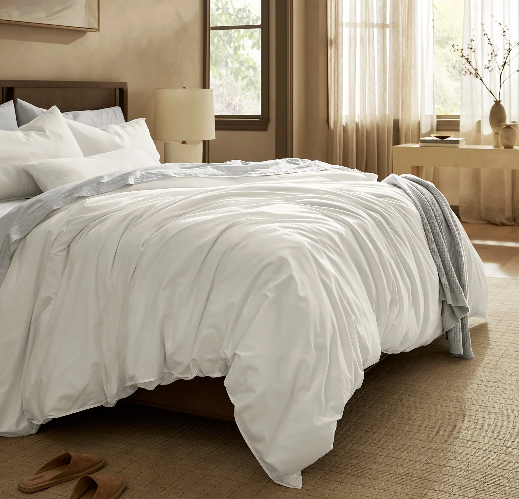 Signature Vintage Washed Duvet Set - Vintage White - Image 3