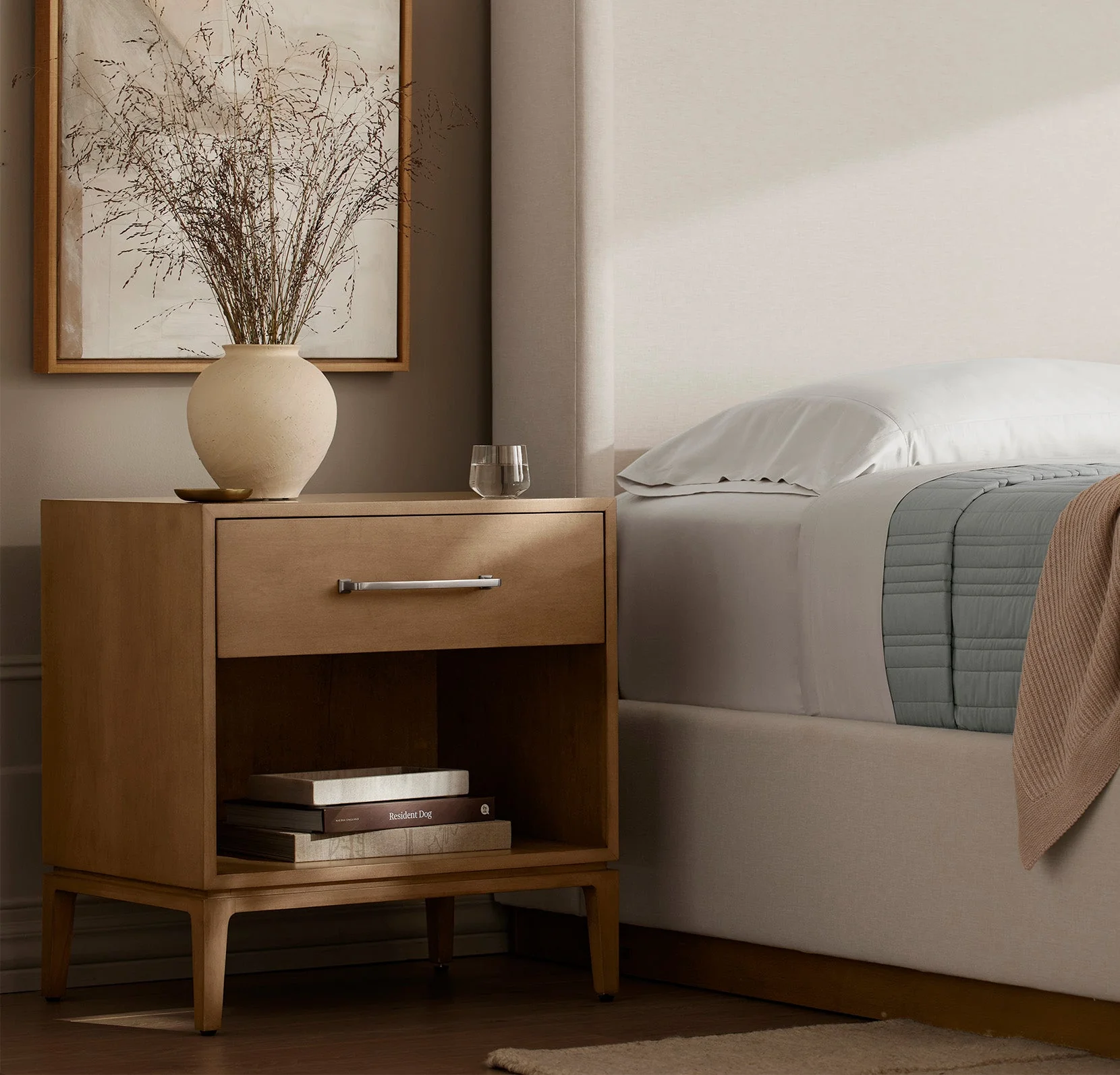 Single Drawer Wood Nightstand - Bluff - Image 4