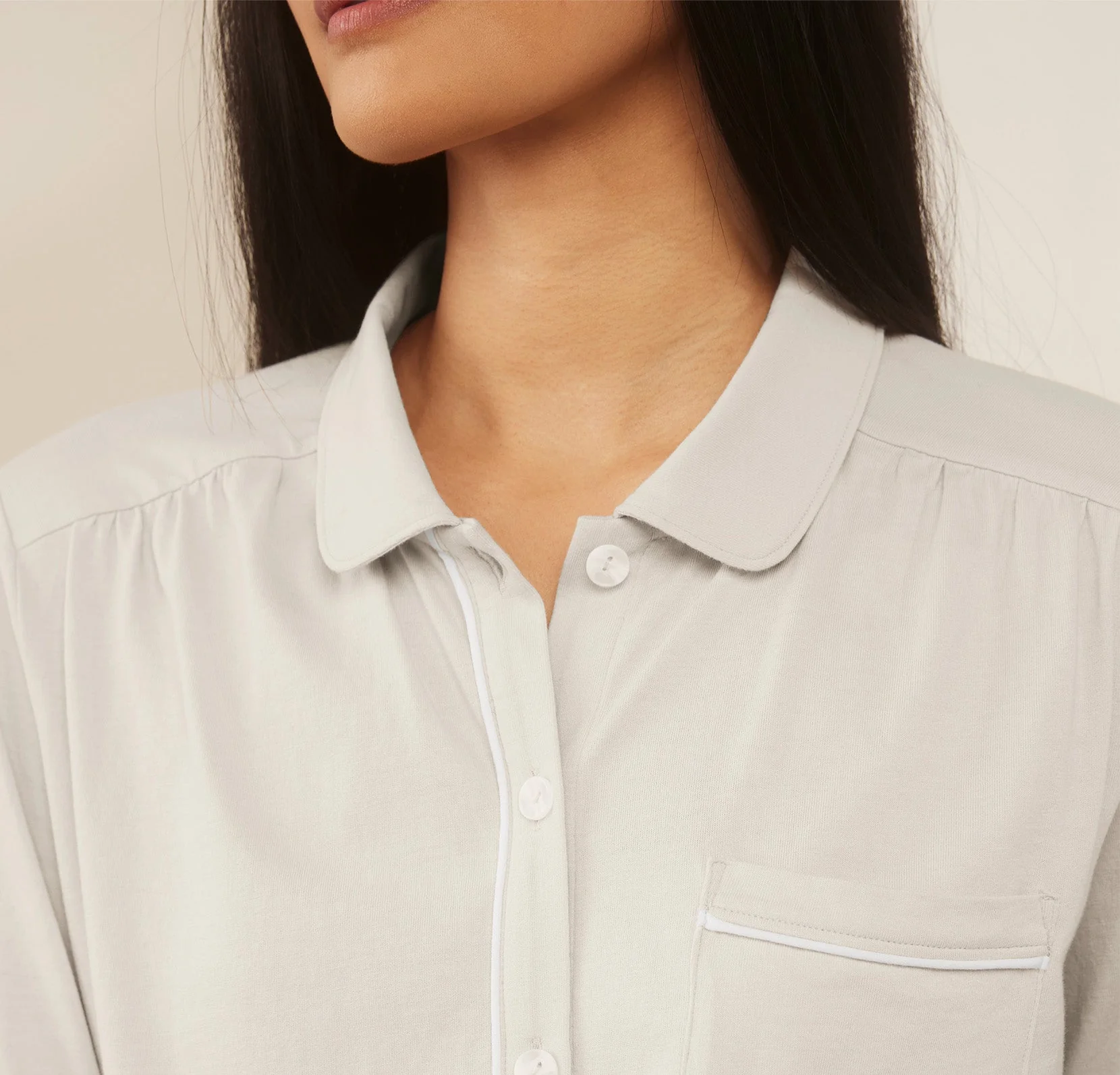 Soft Knit Long Sleeve & Pants Pajama Set - Mist - Image 6