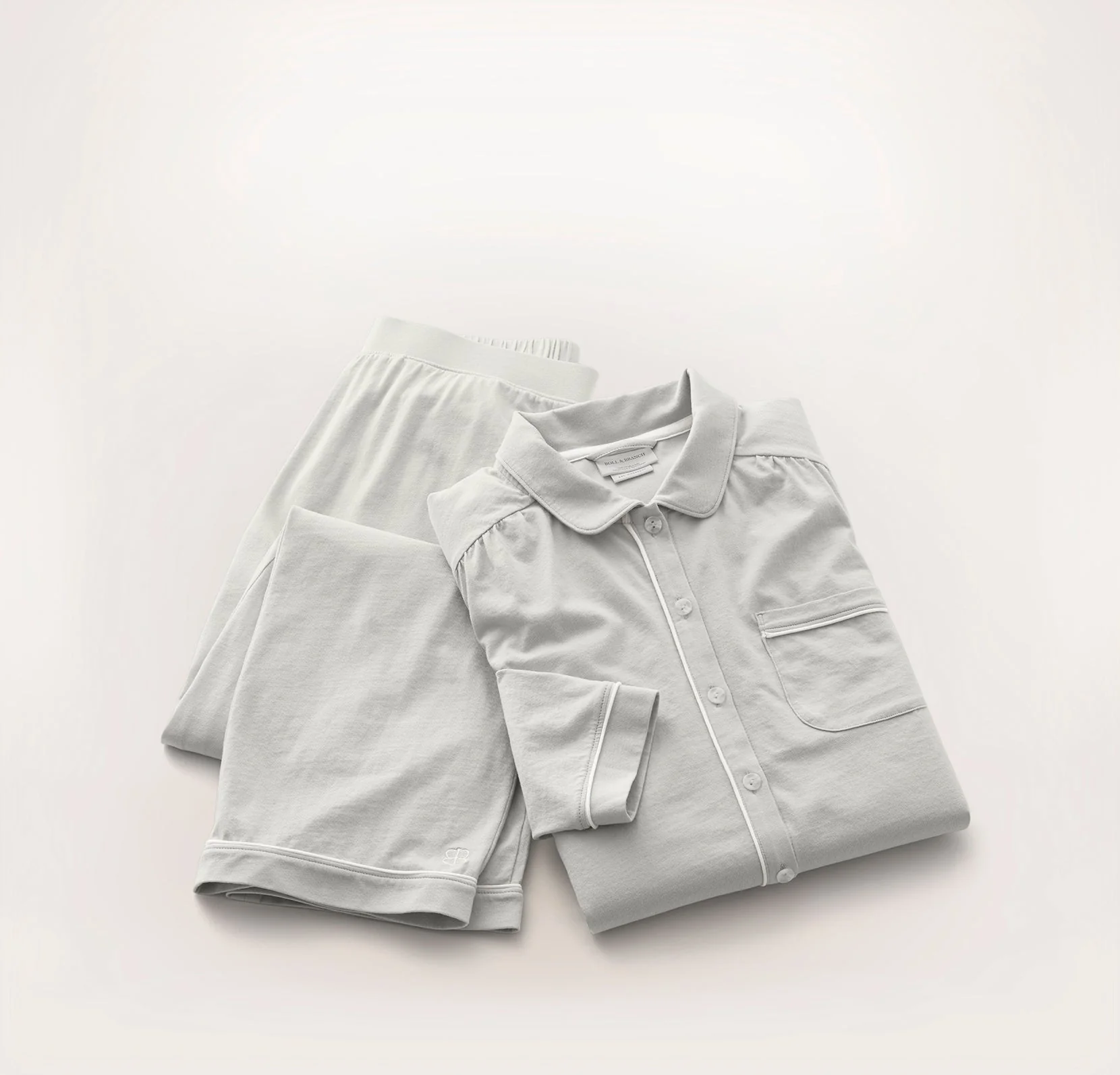 Soft Knit Long Sleeve & Pants Pajama Set - Mist - Image 8