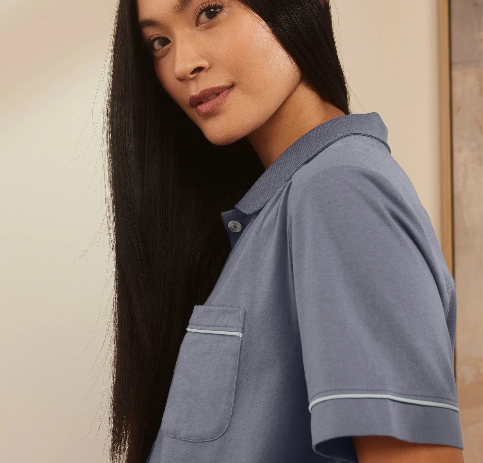 Soft Knit Short Sleeve & Pants Pajama Set - Mineral - Image 5