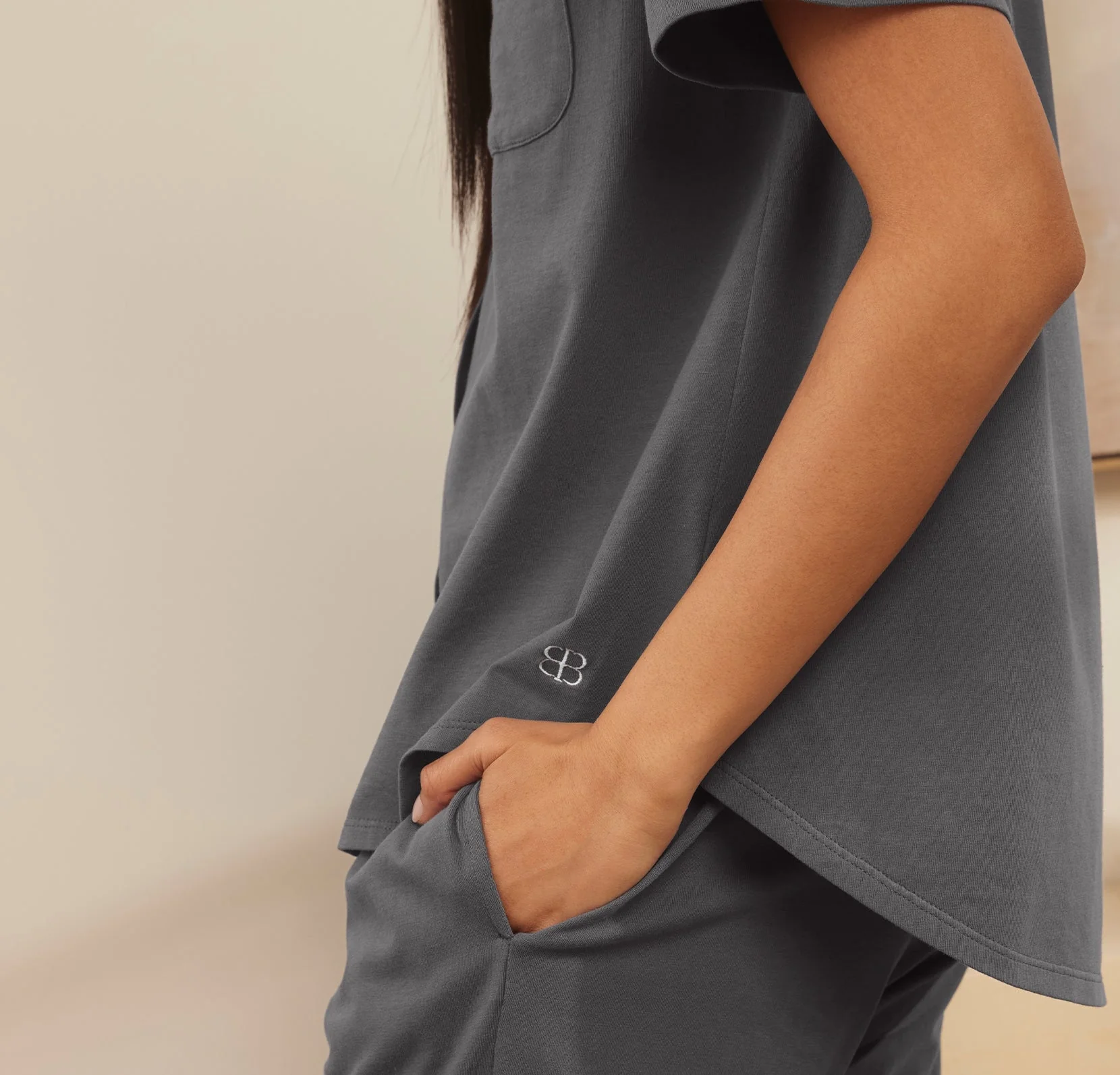 Soft Knit Short Sleeve & Pants Pajama Set - Night - Image 5