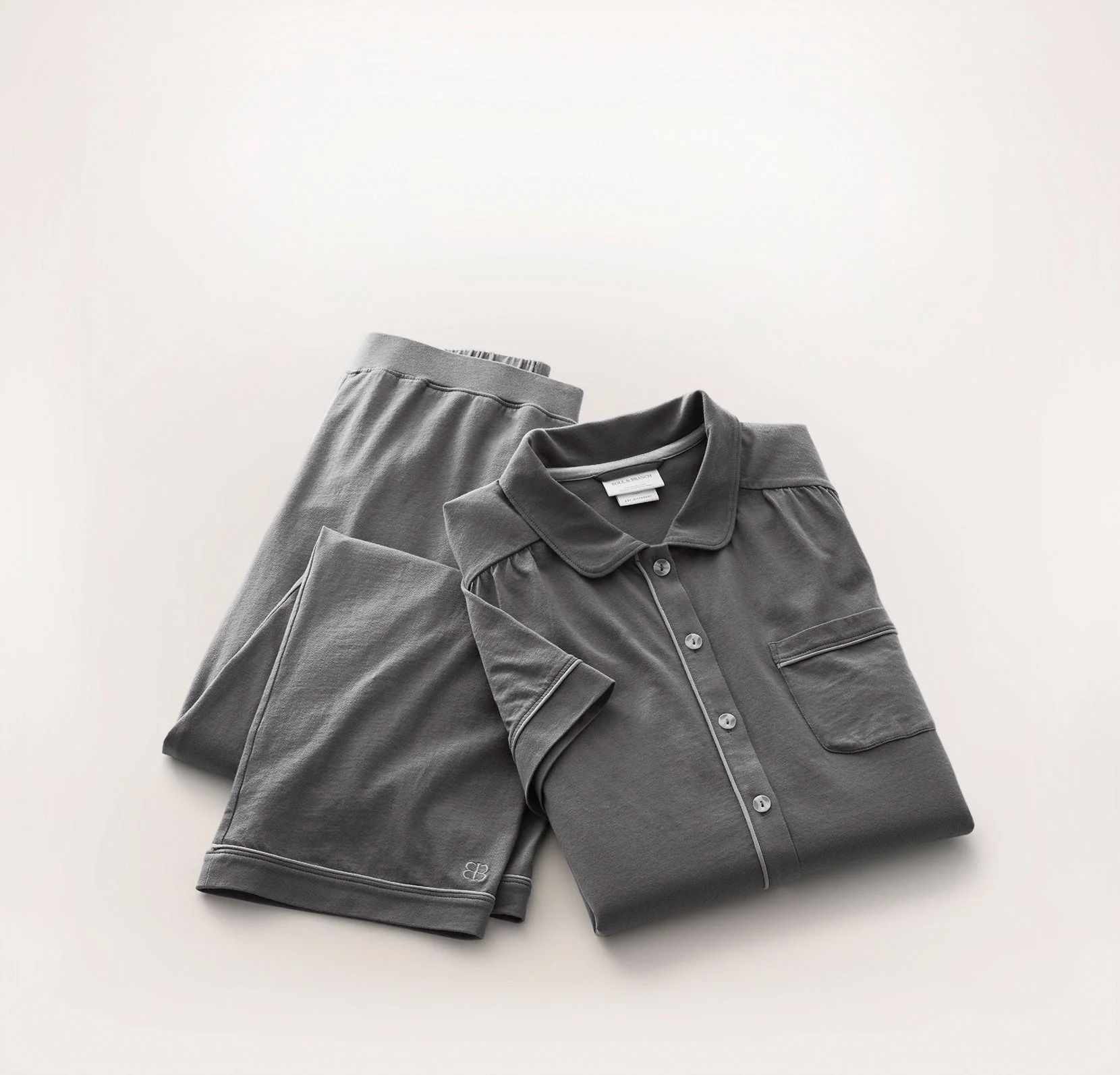 Soft Knit Short Sleeve & Pants Pajama Set - Night - Image 7