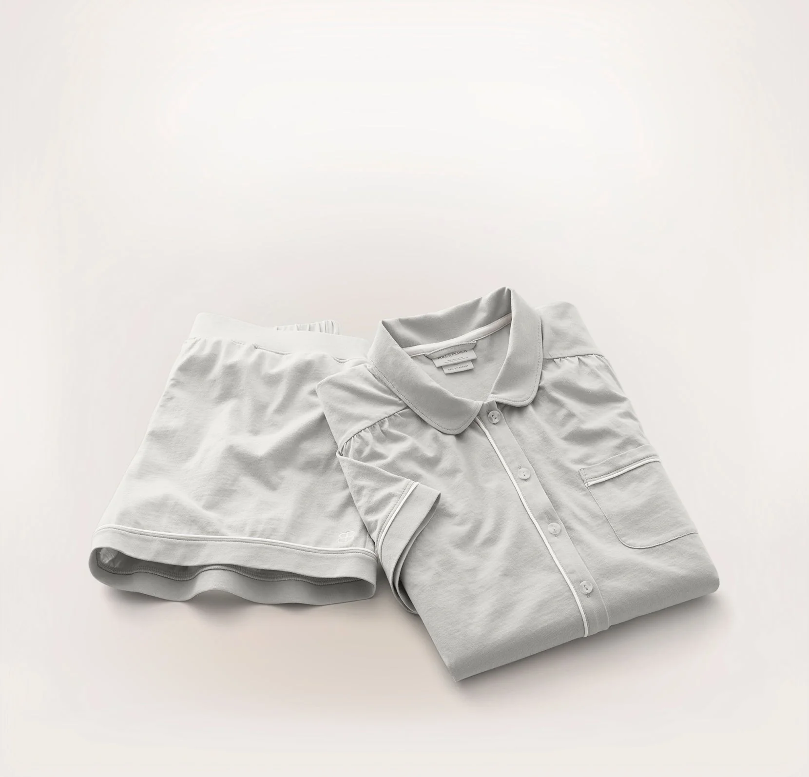 Soft Knit Short Sleeve & Shorts Pajama Set - Mist - Image 6