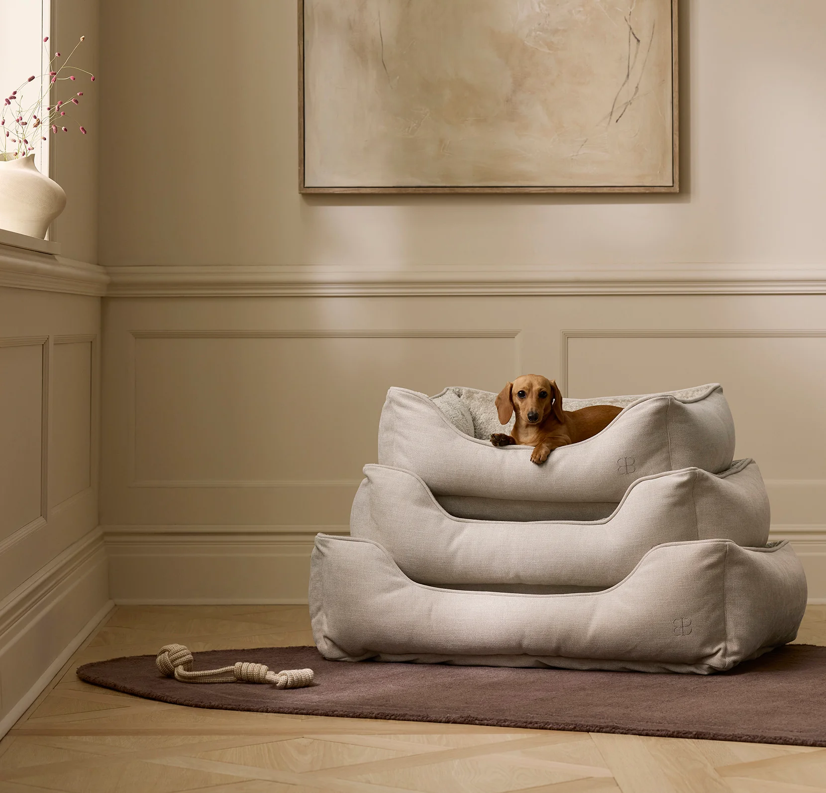 Piped Edge Pet Bed - Water - Image 4