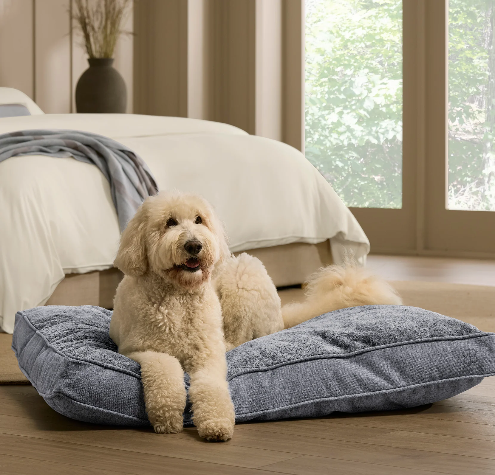 Piped Edge Pet Cushion - Water - Image 4
