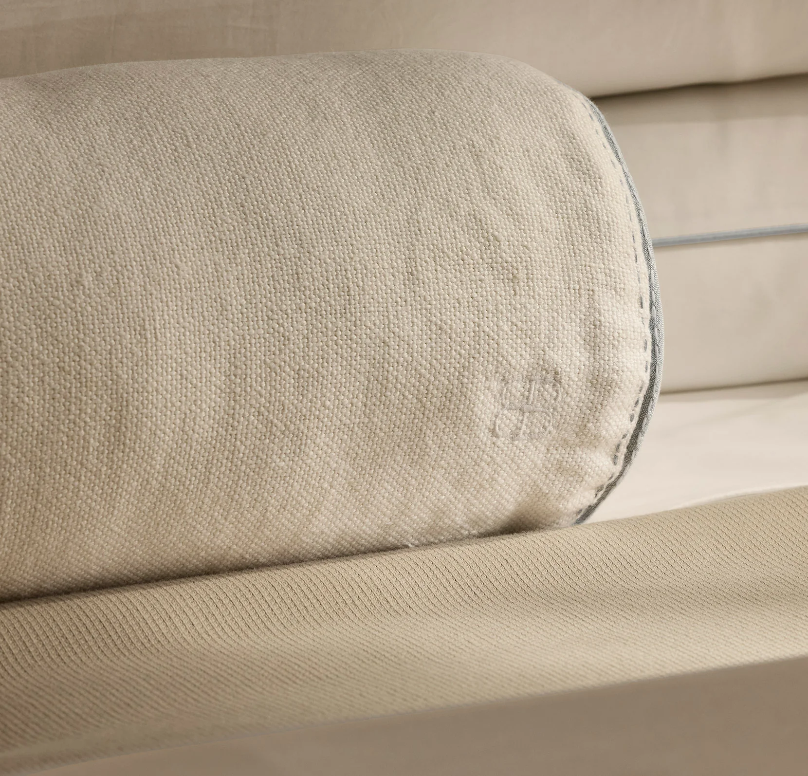 Threadmark Pillow Cover (Bolster) - Soft White/Melange Shore - Image 5