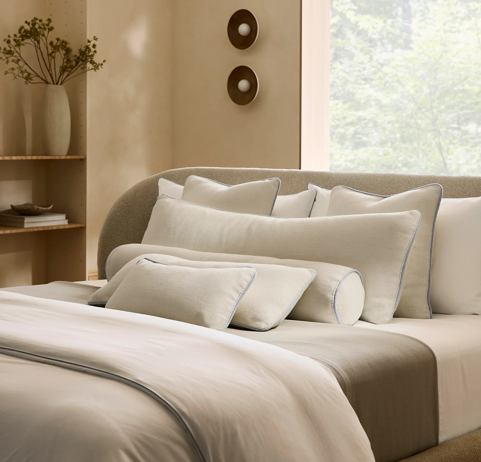Threadmark Pillow Cover (Lumbar) - Soft White/Melange Shore - Image 4