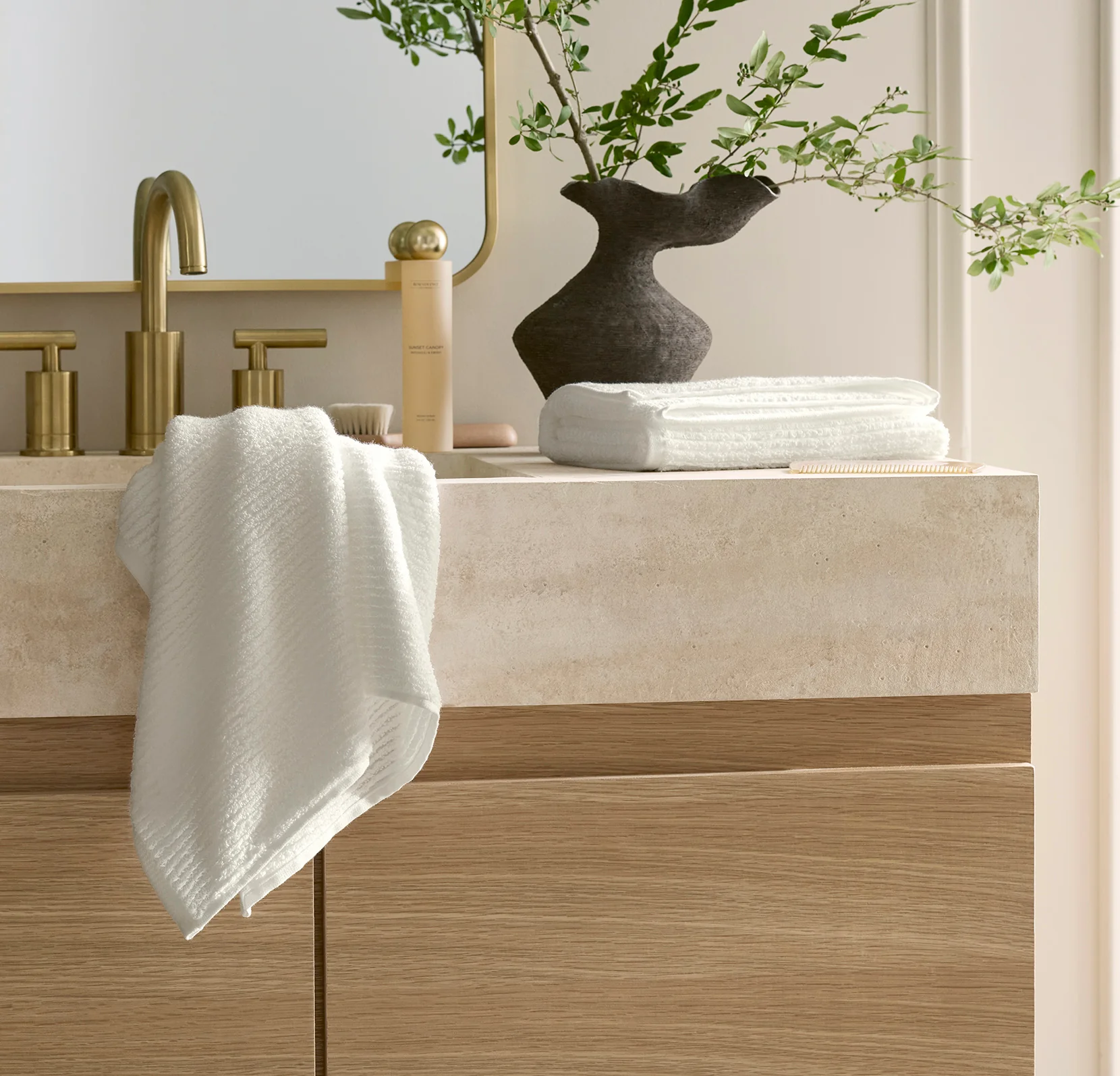 Turkish Ribbed Bath Towel Set - Image 6