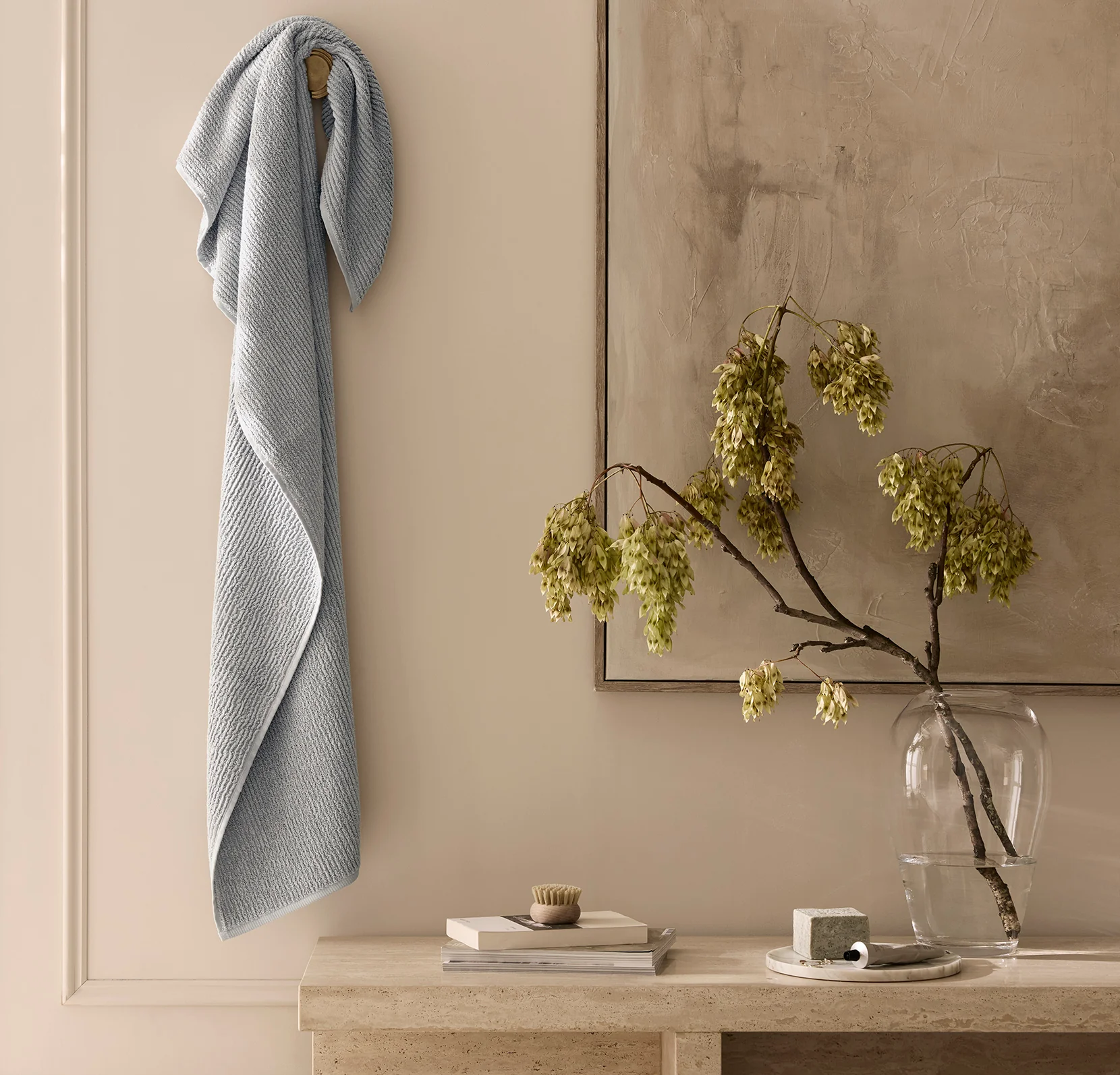 Turkish Ribbed Bath Towel - Shore - Image 2