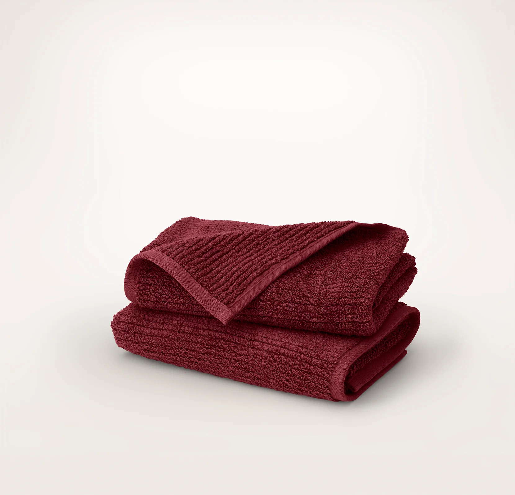 Turkish Ribbed Hand Towels (Pair) - Holly