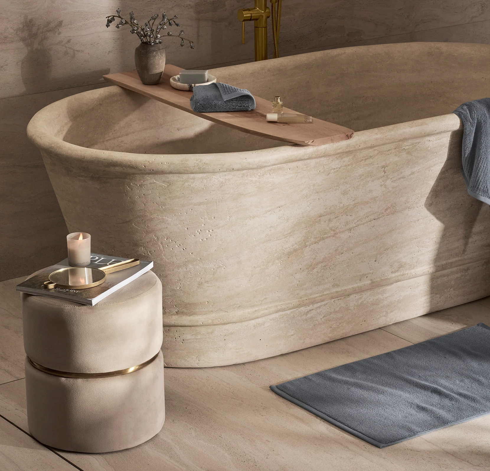 Turkish Ultra Plush Bath Mat - Mineral - Image 2