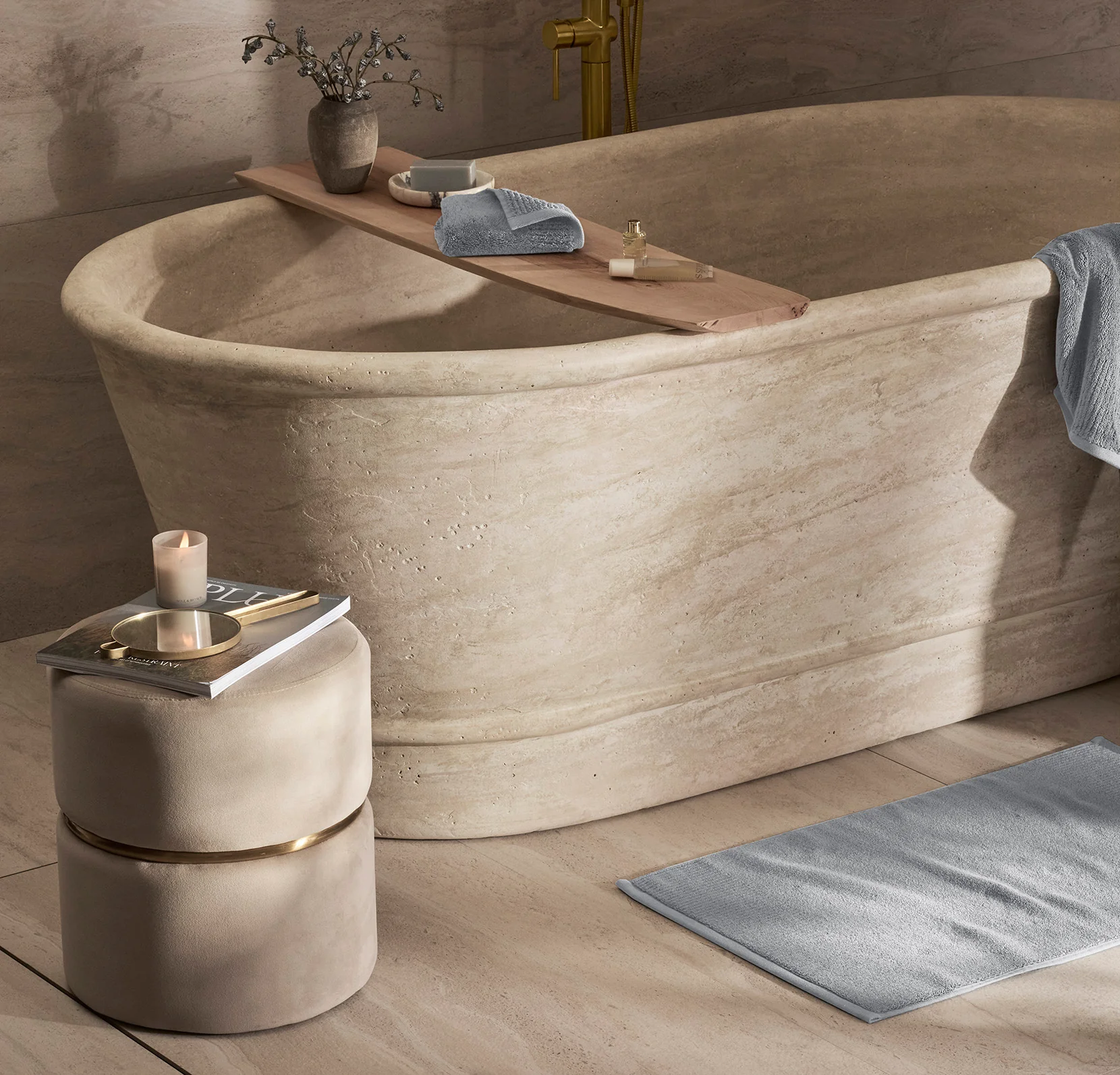 Turkish Ultra Plush Bath Mat - Shore - Image 2