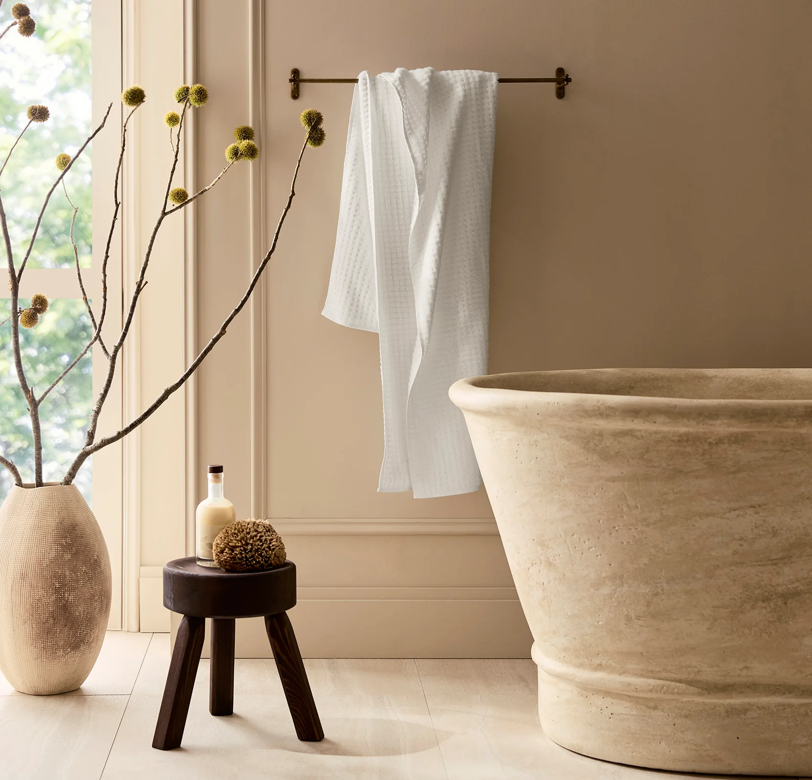 Turkish Waffle Bath Towel - White - Image 2