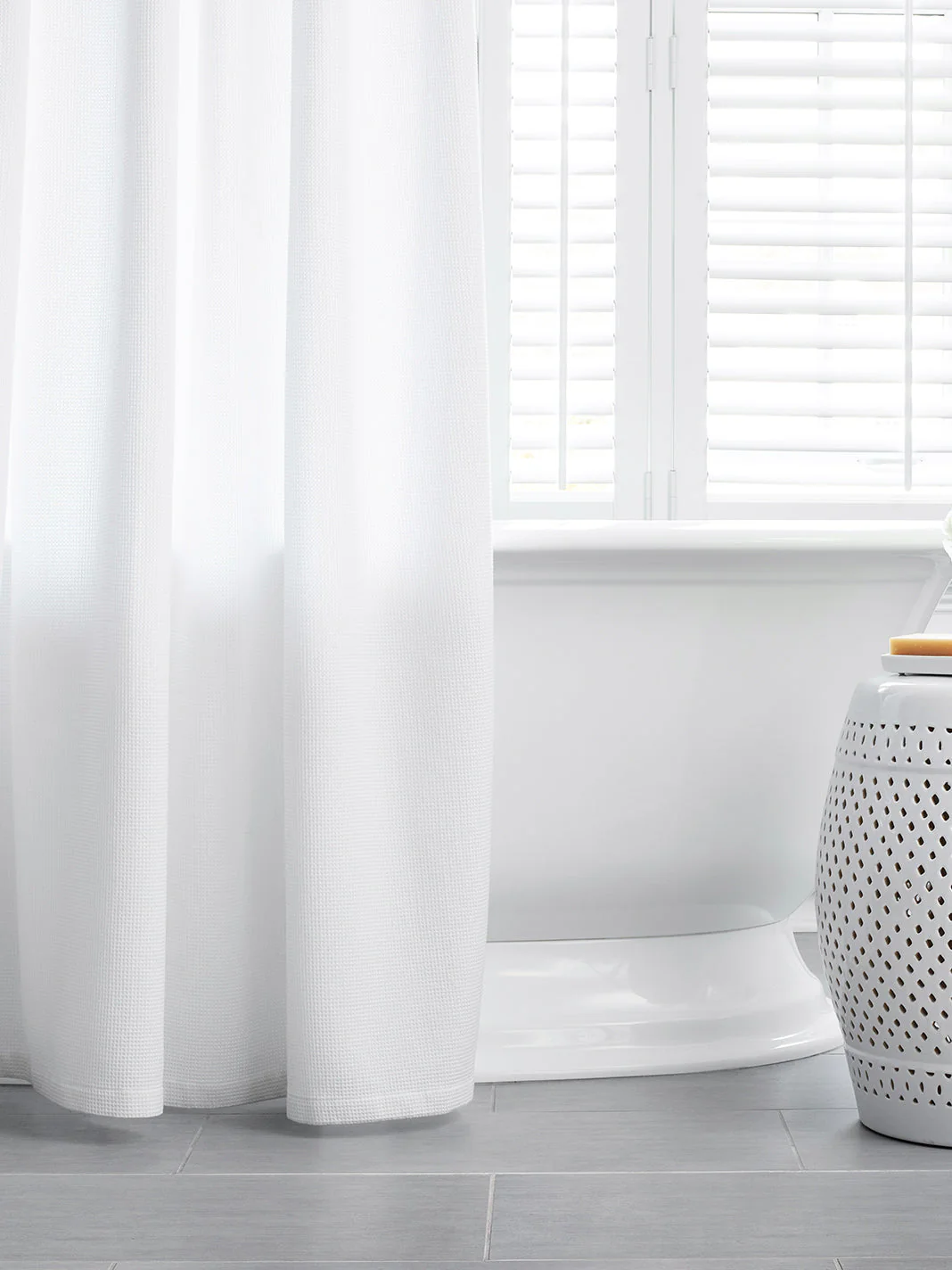 Waffle Shower Curtain - White - Image 2